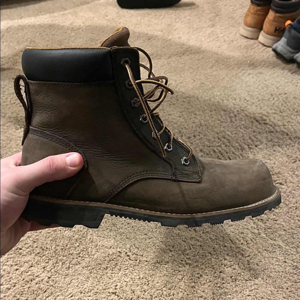 Carhartt Men's Brown Leather Steel Toe Work Boots